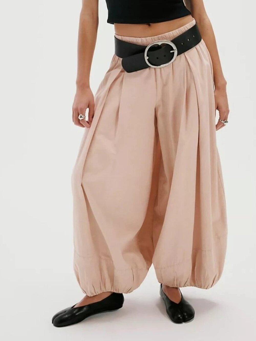 Free People Moonflower Balloon Trousers Pants Mid Rise Pull-on Solid S 290309